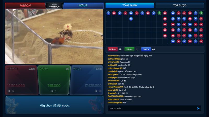 Giao diện cá cược đá gà tại Fanvip thiết kế chuyên nghiệp